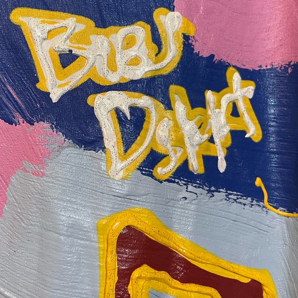 Bleu Dstrkt heather gray unique expressionism hand painted tee sz XL (?) - Picture 4 of 11